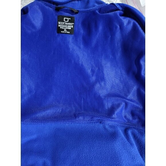 ScottEvest Fleece 1/4 Zip Utility Sweater Blue Mens Size XLarge TEC Pockets - Picture 10 of 11